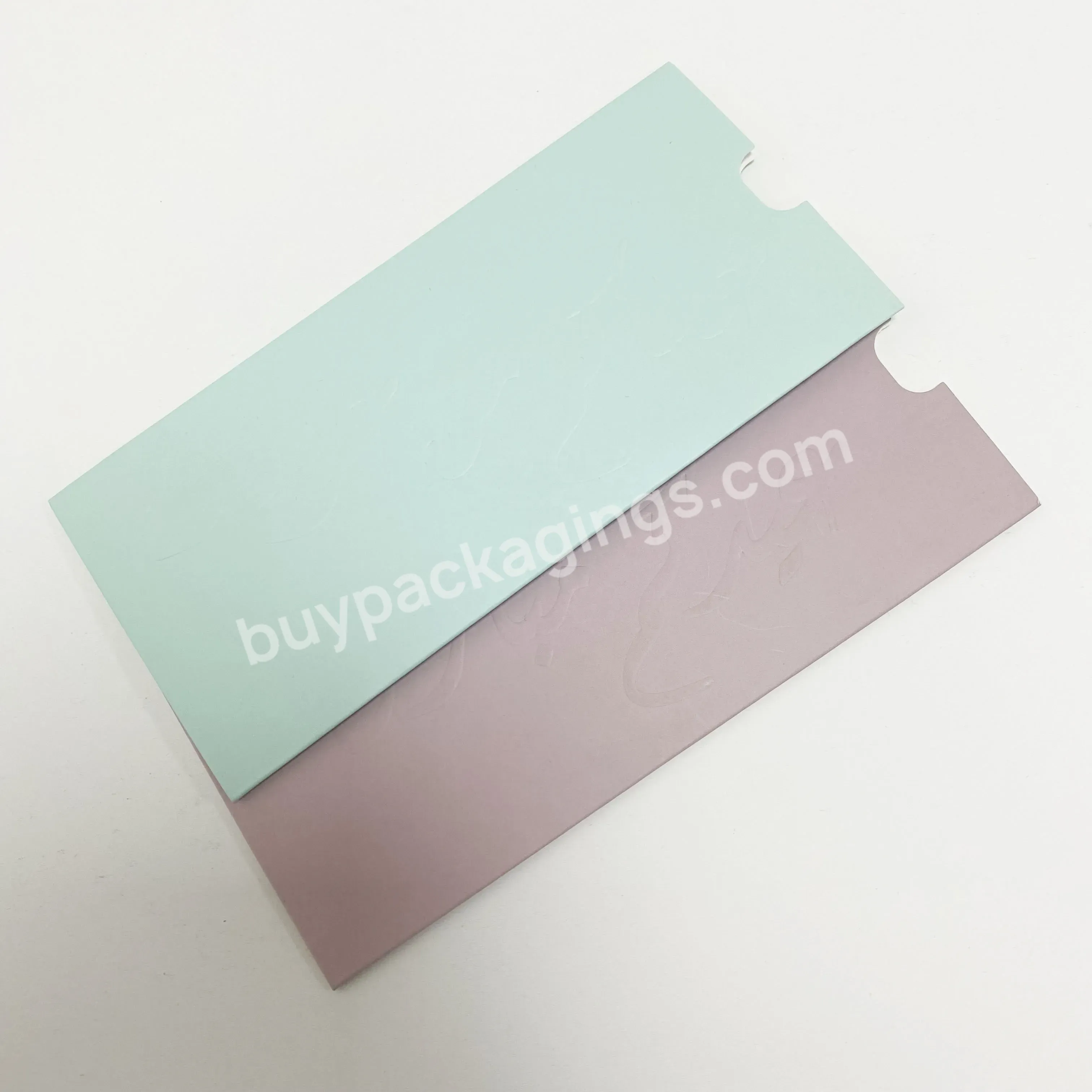 Black Cardstock With Uv White Embossed Logo Printed Custom Size Card Sleeve Gift Packaging Paper Envelope