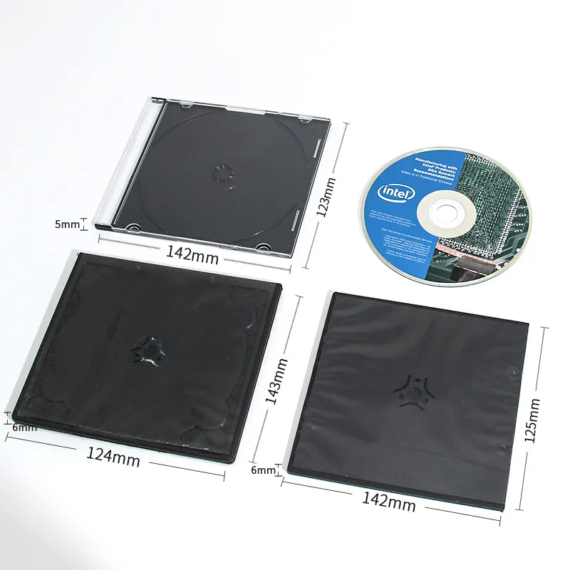 Black CD box inserts cover wedding CD box inserts hard plastic VCD box