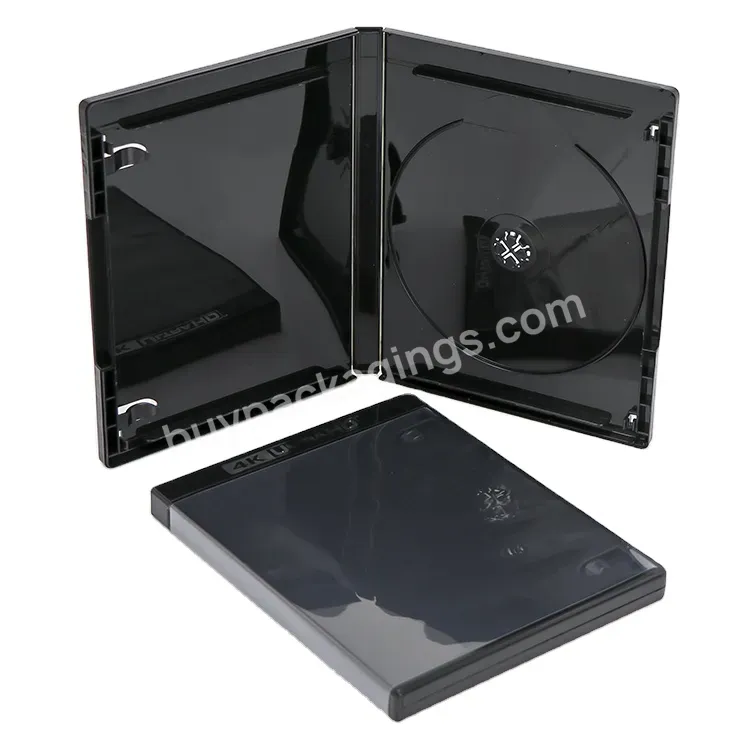 Black Cd Dvd Cover Blu-ray Replacement Single Cases In Ultra Slim 14mm For Single Disc With Sleeve Screen Printed Logo