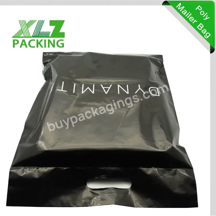 Black Co-ex Courier Plastic Bag Handle Strong Poly Mailer Bag With Handles