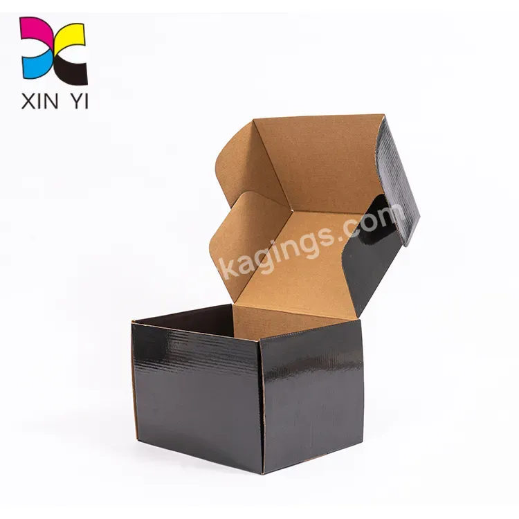 Black Corrugated Box Glossy Laminated Brown Inside Cheap Shoe Boxes