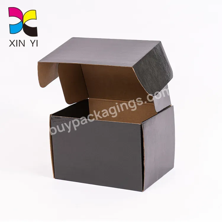 Black Corrugated Box Glossy Laminated Brown Inside Cheap Shoe Boxes