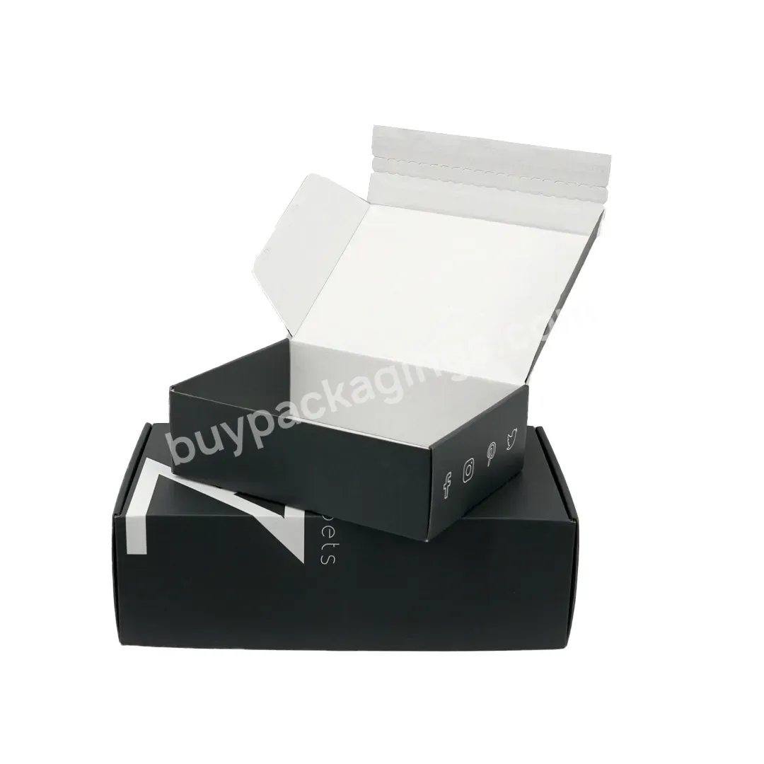 Black Custom Colored Boxes Logo Clothing Poly Cosmetic Flat Mailer Box