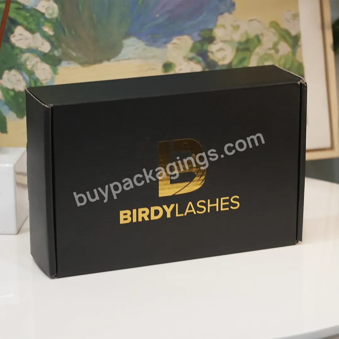 Black Custom Corrugated Gift Fold Box Oem Factory Eco Friendly Shipping Paper Mailer Box Packaging With Logo