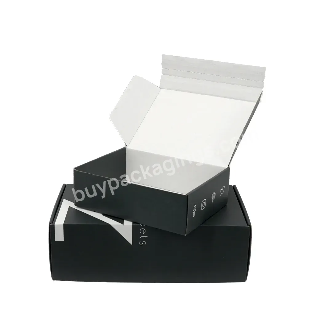 Black Custom Design Printed Paper Clothing Free Samples Mailer Shipping Boxes With Logo Packaging