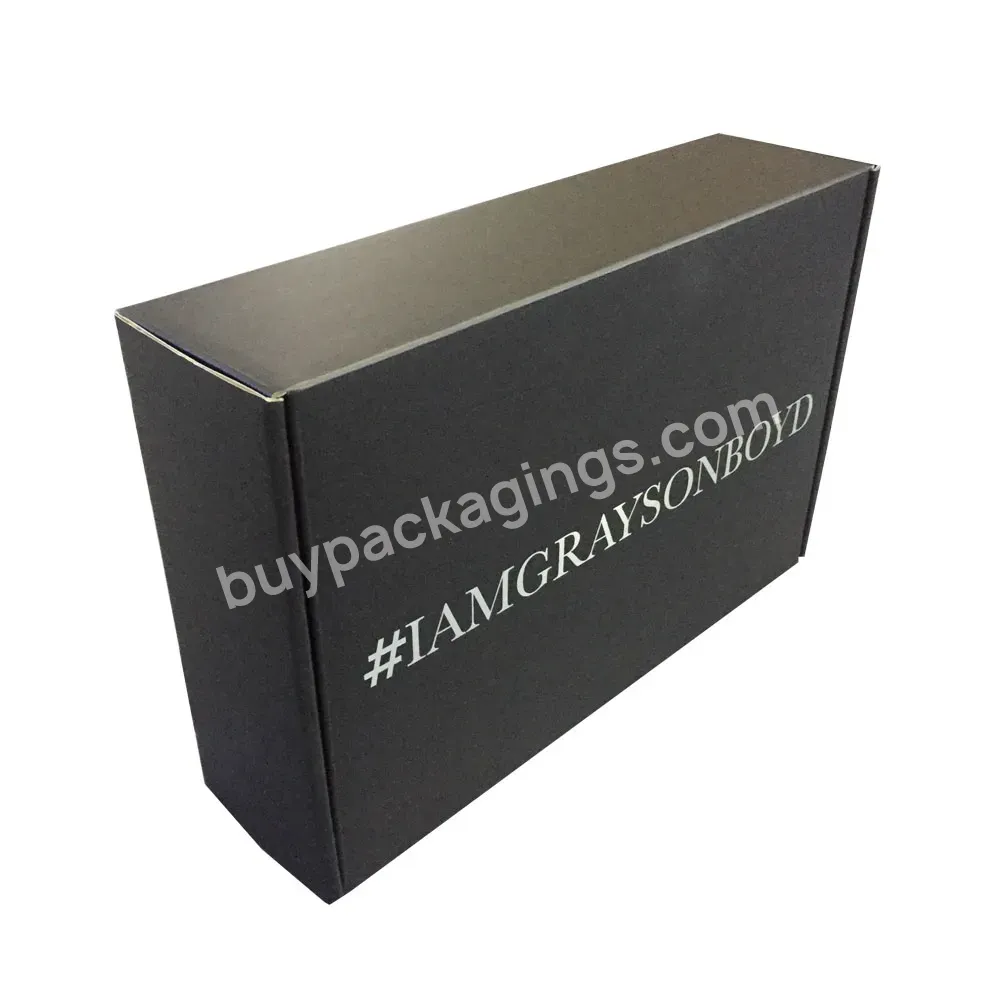 Black Custom Logo Printed Kraft Paper Cardboard Packaging Corrugated Carton Mailer Shipping Boxes