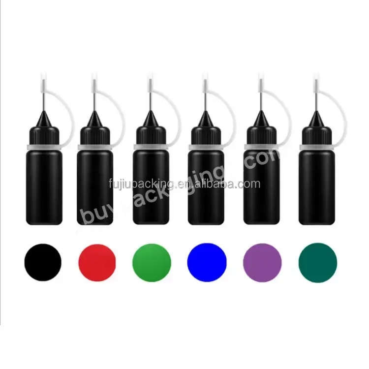 Black Empty 5ml 10ml 15ml 20ml 30ml Plastic Bottle Nail For Polish Oil Needle Tip Dropper Squeeze Plastic Dropper Bottle