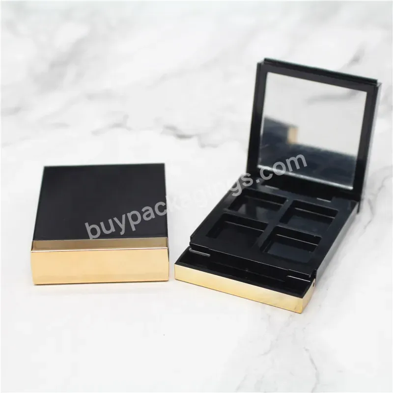 Black Empty Magnetic Eyeshadow Box Tray With Mirror Square Aluminum 2020 Popular Luxury Eye Shadow Eyeshadow Palette Cosmetics