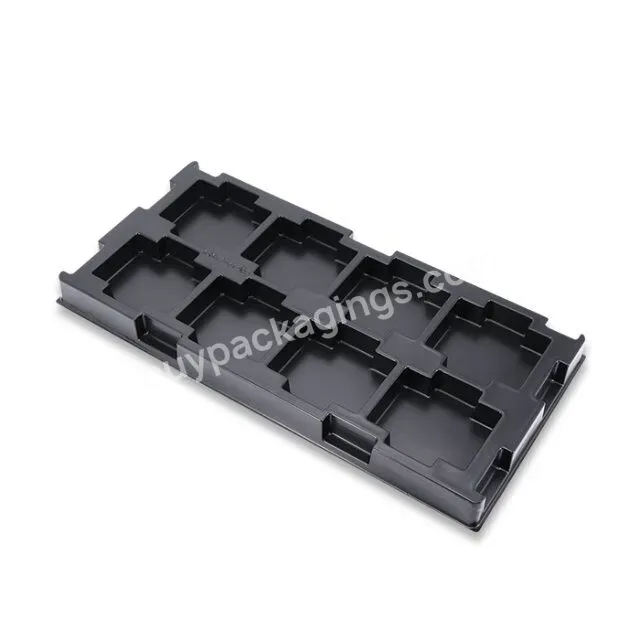 Black Esd Large Size Plastic Blister Packaging 8 Holes Tray For Electronics