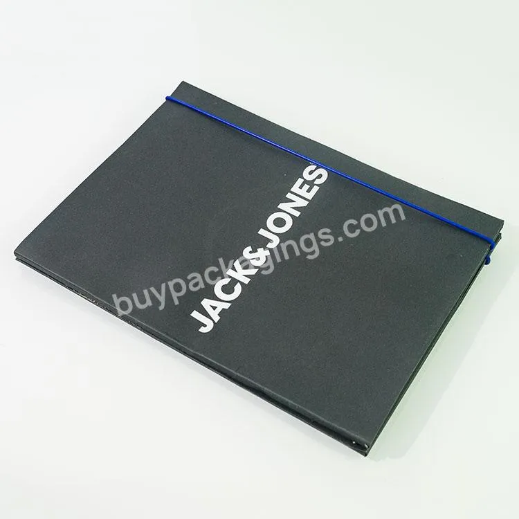 Black Expanded Pocket Elastic Band A4 Paper Binder Office Supplies Standard Size Printed File Folders