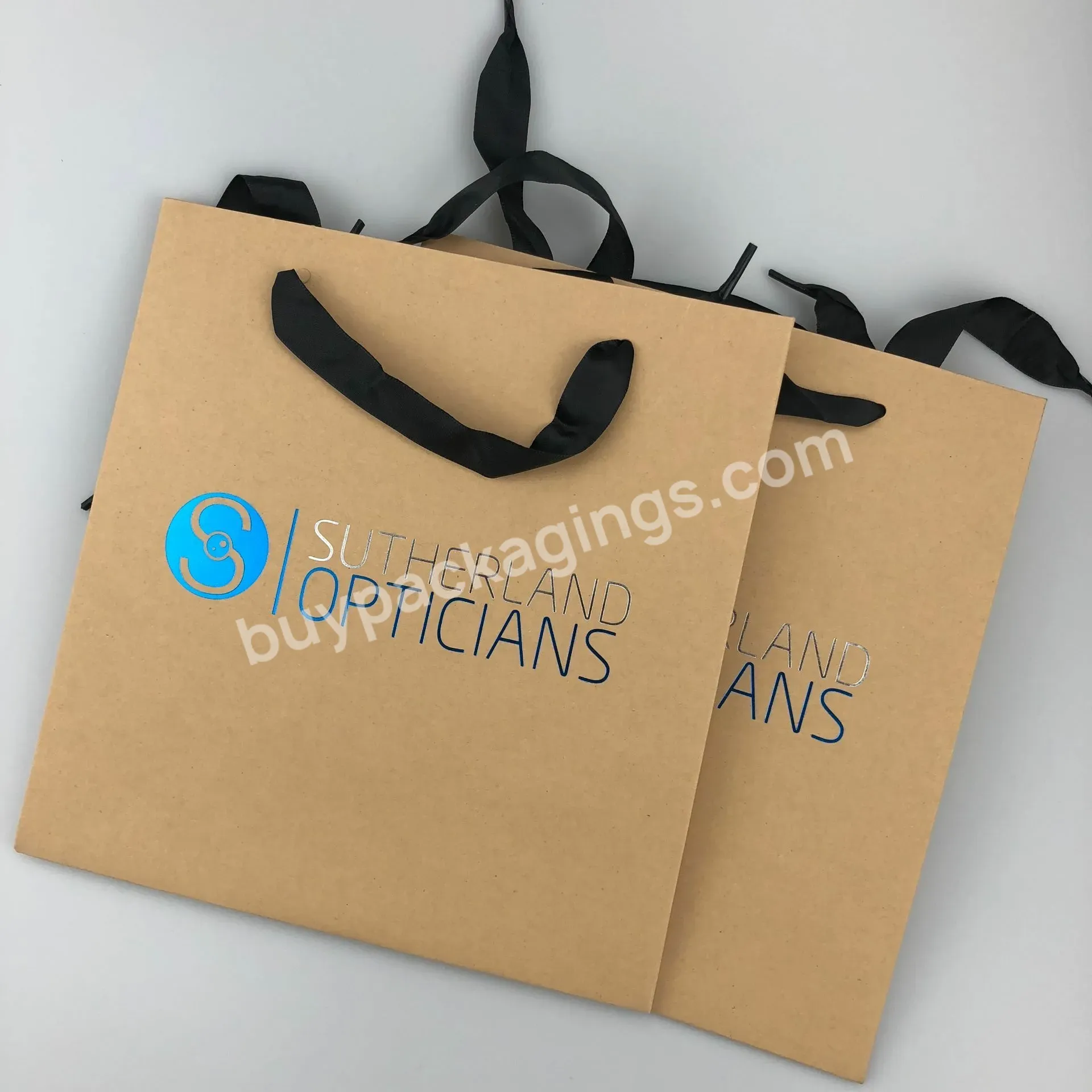 Black Foldable Packing Paper Bag High Quality For Clothes /gifts Made In Guangzhou