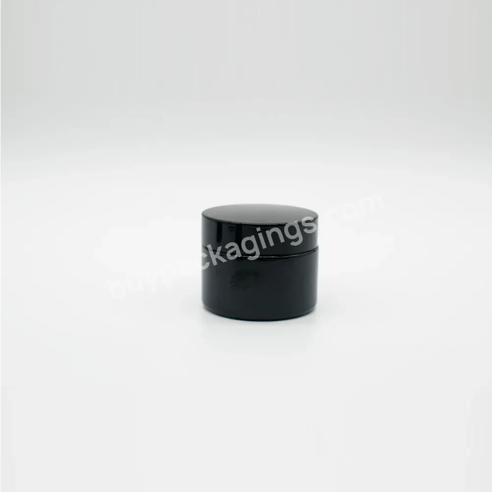 Black Glass Jar 20ml 30ml 50ml Empty Black Glass Cosmetic Jar Cosmetic Packaging Face Cream Jars