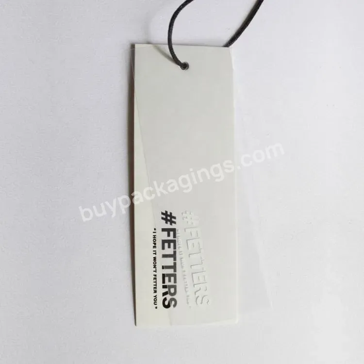 Black Gold Paper Luxury Hang Tag Clothing Plastic Hangtag