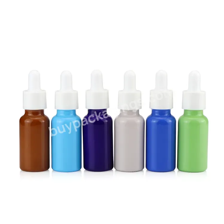 Black Green Blue White Custom Color Glass Dropper Bottle For Cosmetic Oils 5ml 10ml 15ml 20ml 30ml 50ml 100ml