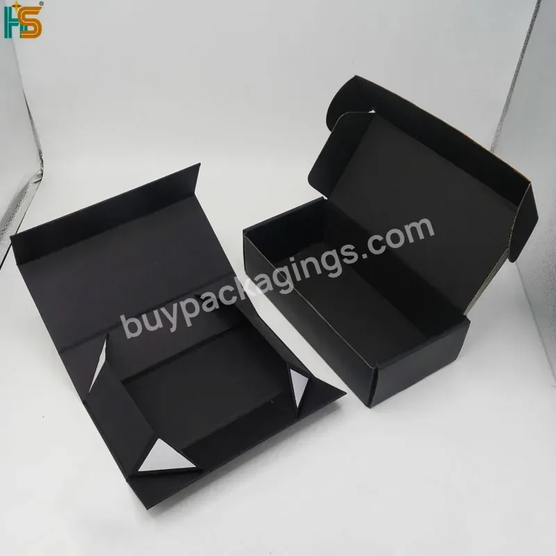 Black Logo Foldable Magnetic Paper Box Corrugated Paper Aligner Product Box Packaging Custom Boxes