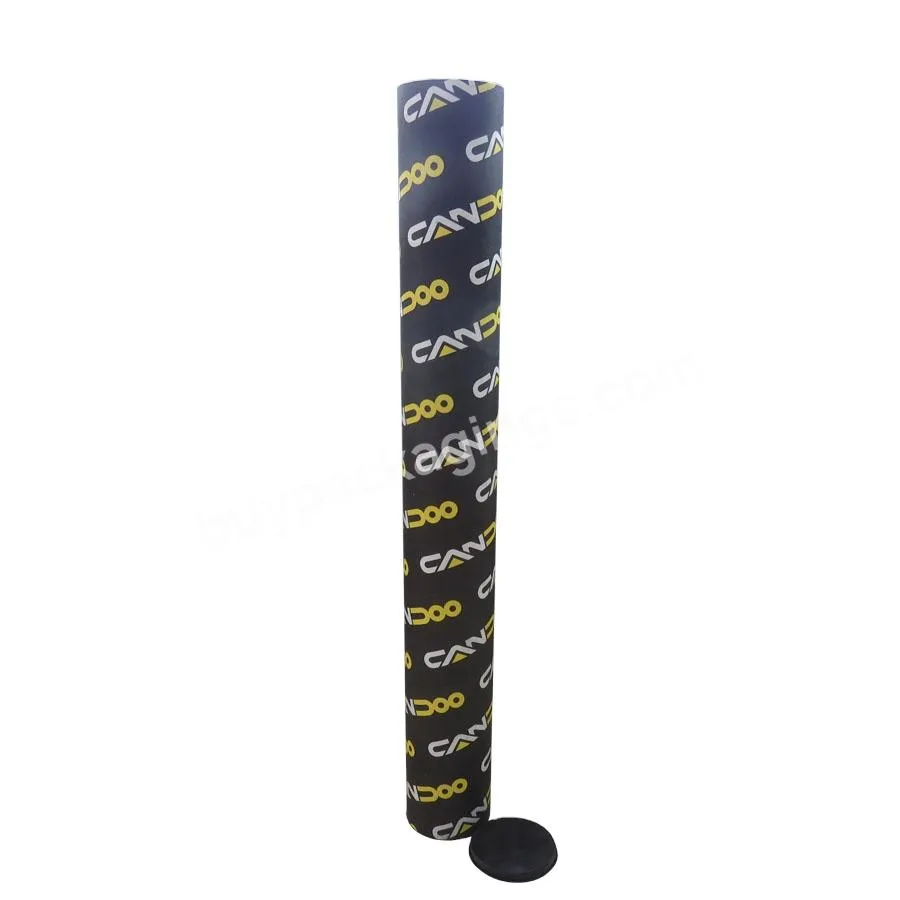 Black long cardboard paper poster postal mailing tube with end plastic cap for yoga mat packaging