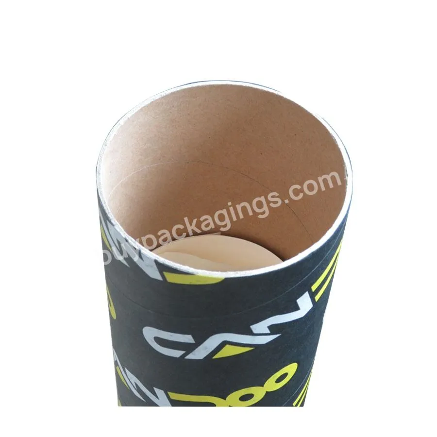 Black long cardboard paper poster postal mailing tube with end plastic cap for yoga mat packaging