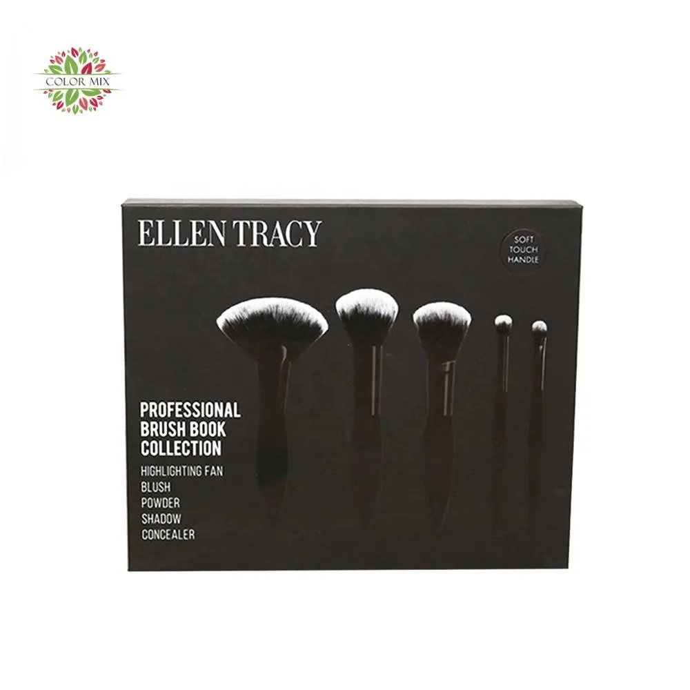 Black Magnetic Cosmetic Luxury Custom Makeup Brush Set Packaging Box For Makeup