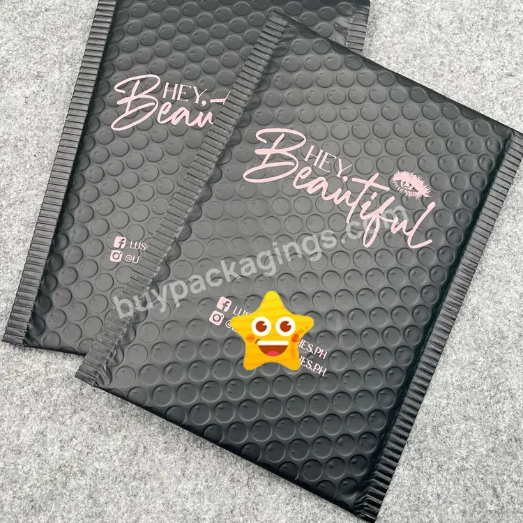 Black Matte Bubble Padded Envelope For Shipping Packaging Custom Bubble Mailer With Logo