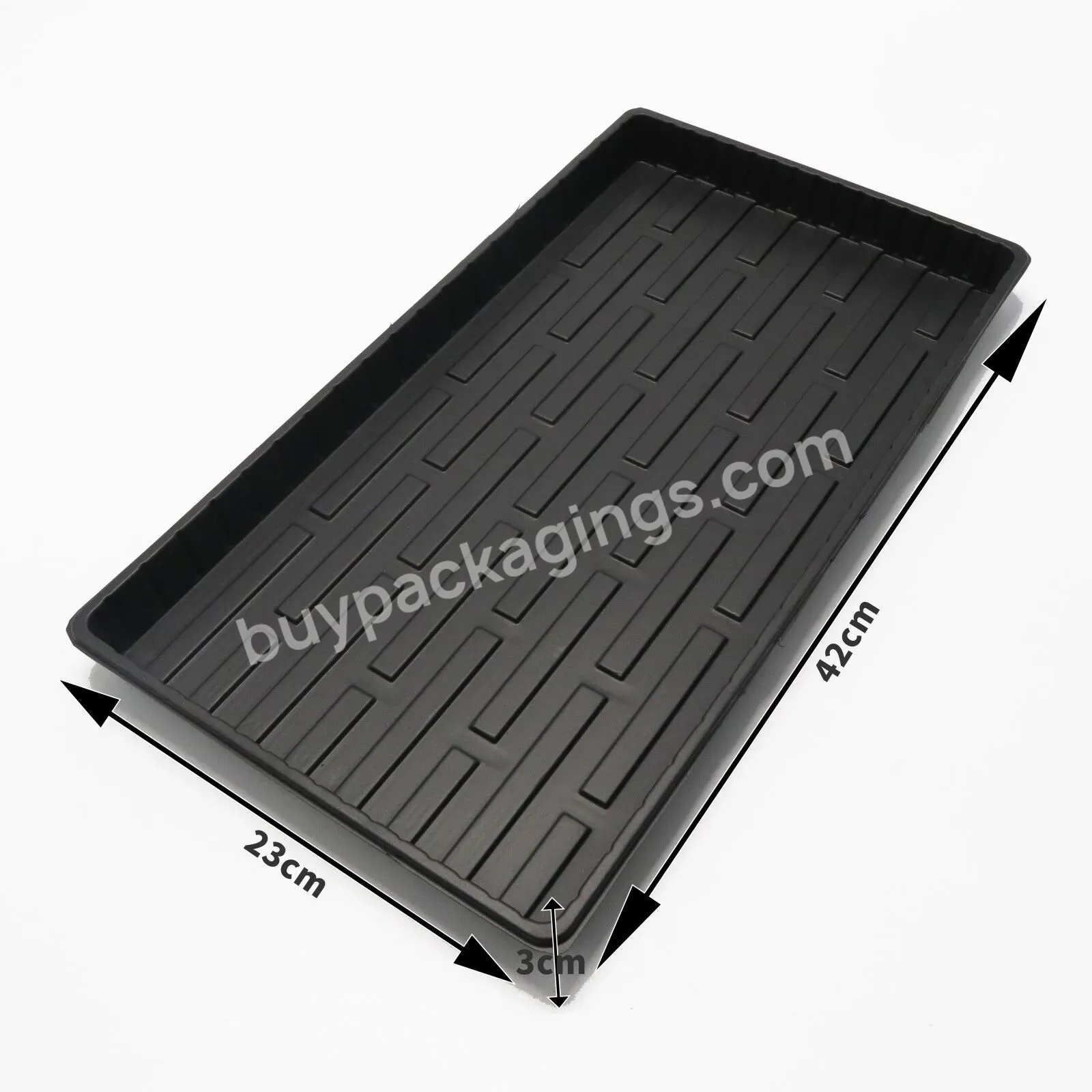 Black No Holes Rectangular Eco-friendly Grow Seeding Packaging Tray Hard Mini Greenhouse Seed Starter Tray