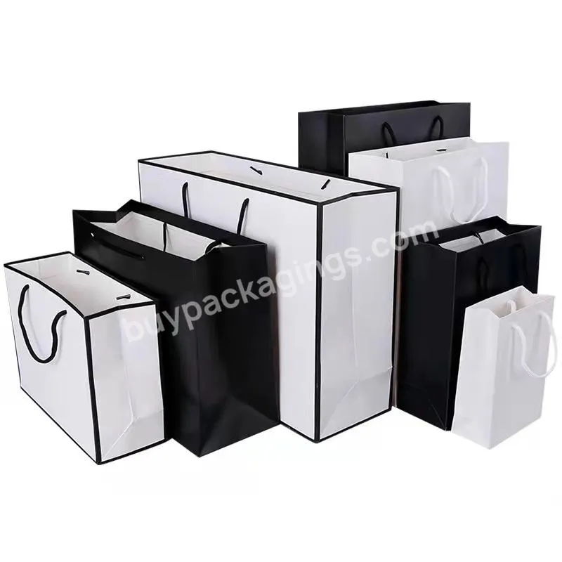 Black Paper Bag With Handle Flour Paper Bags Foil Lined Or Food Packaging Take Away Small Paper Bags With Handles