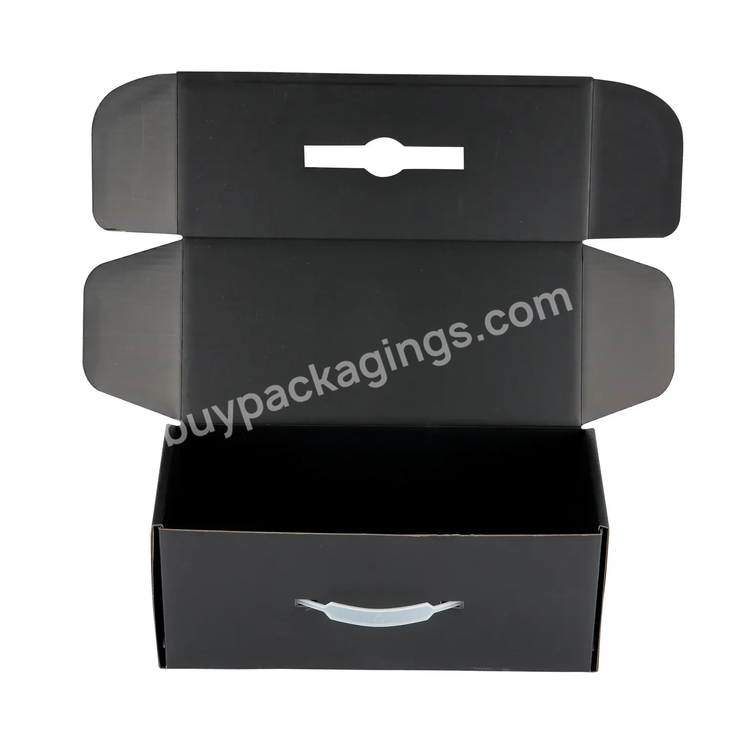 Black Paper Mailer Box Cardboard Carton Clothing Hat Shipping Boxes Packaging Corrugated Box
