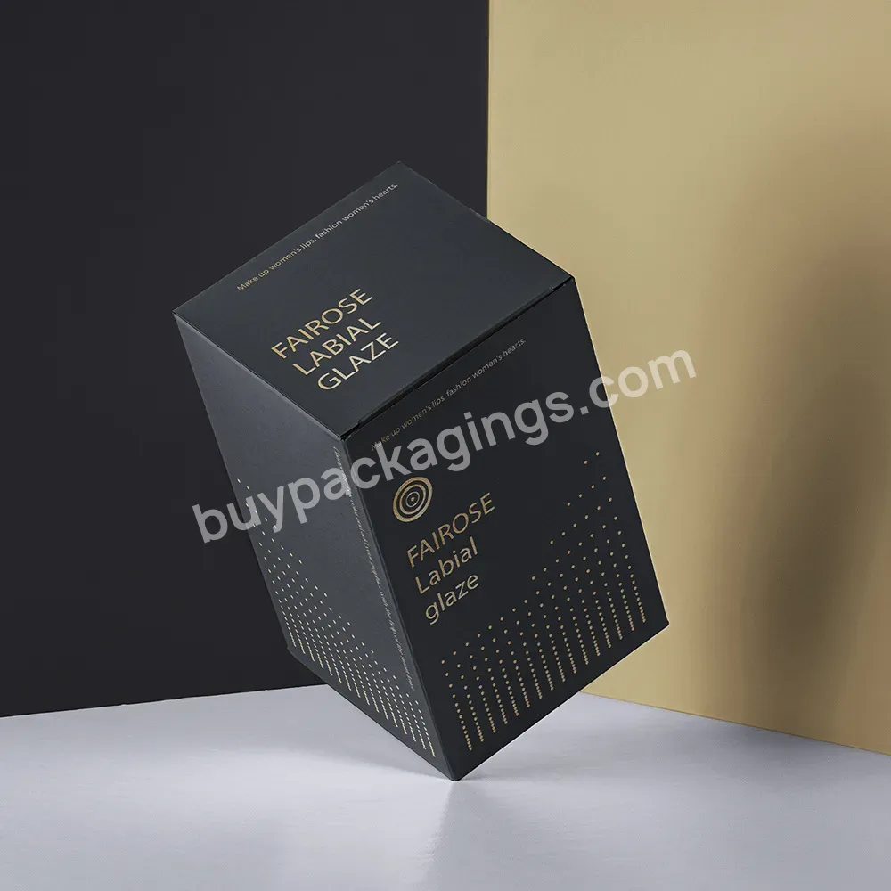 Black Paper Uv Printing Custom Cosmetic Gift Boxes Luxury Gift Box For Essential Oil Or Facial Cleanser Lotion Packaging Box