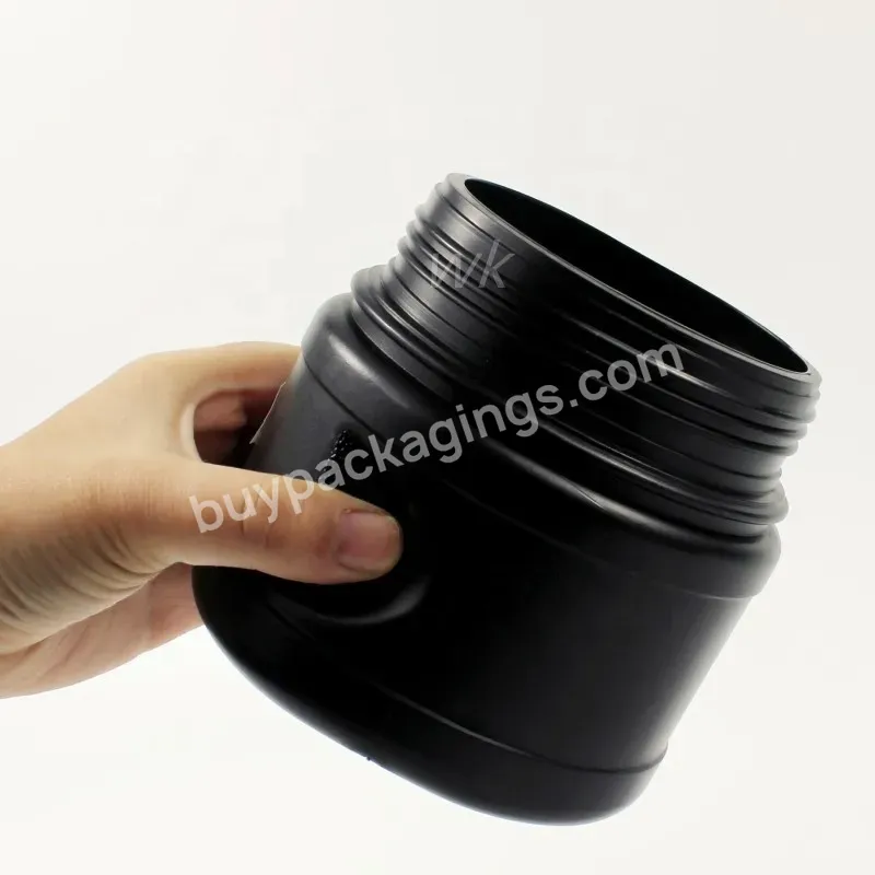 Black Pe 8oz 16oz 32oz Straight Sided Jars With Smooth Black Pe Lined Caps Plastic Jar With Lid