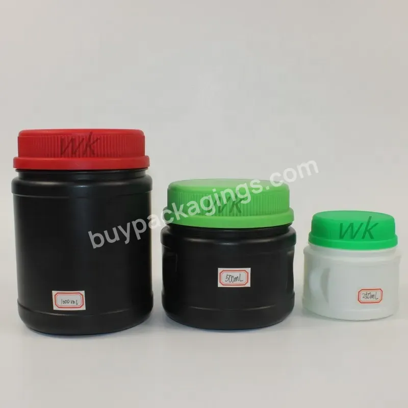 Black Pe 8oz 16oz 32oz Straight Sided Jars With Smooth Black Pe Lined Caps Plastic Jar With Lid