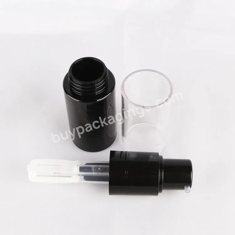 Black Pet Plastic Cosmetic Powder Spray Pump Bottle 35ml