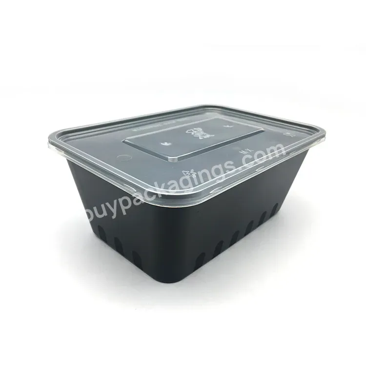 Black Plastic 1 Compartment Biodegradable Bento Box Bento Lunch Box Disposable Container