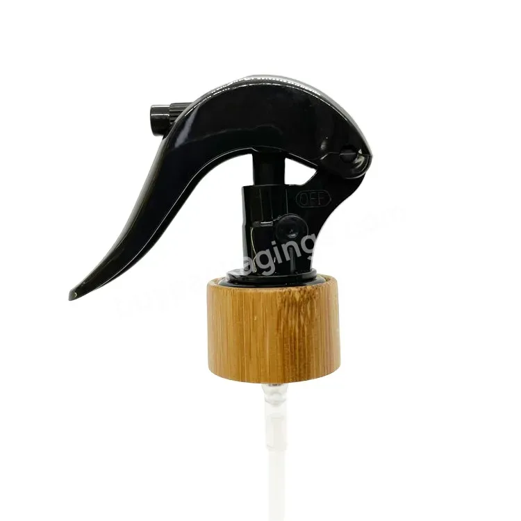 Black Plastic 24mm 28mm Mist Trigger Spray Bamboo Sprayer Bottle Trigger Sprayer For Personal Care Bottle