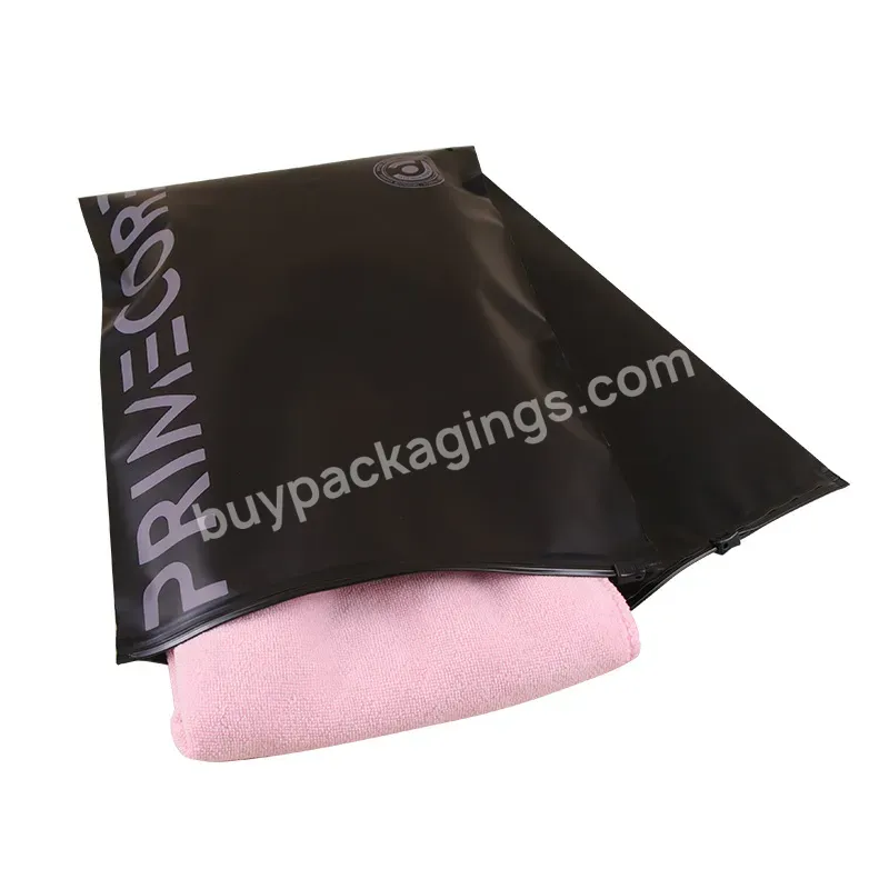 Black Pvc Biodegradable Packaging Pouch Waterproof Dustproof Clothing Zipper Lock Bag Accept Custom Logo