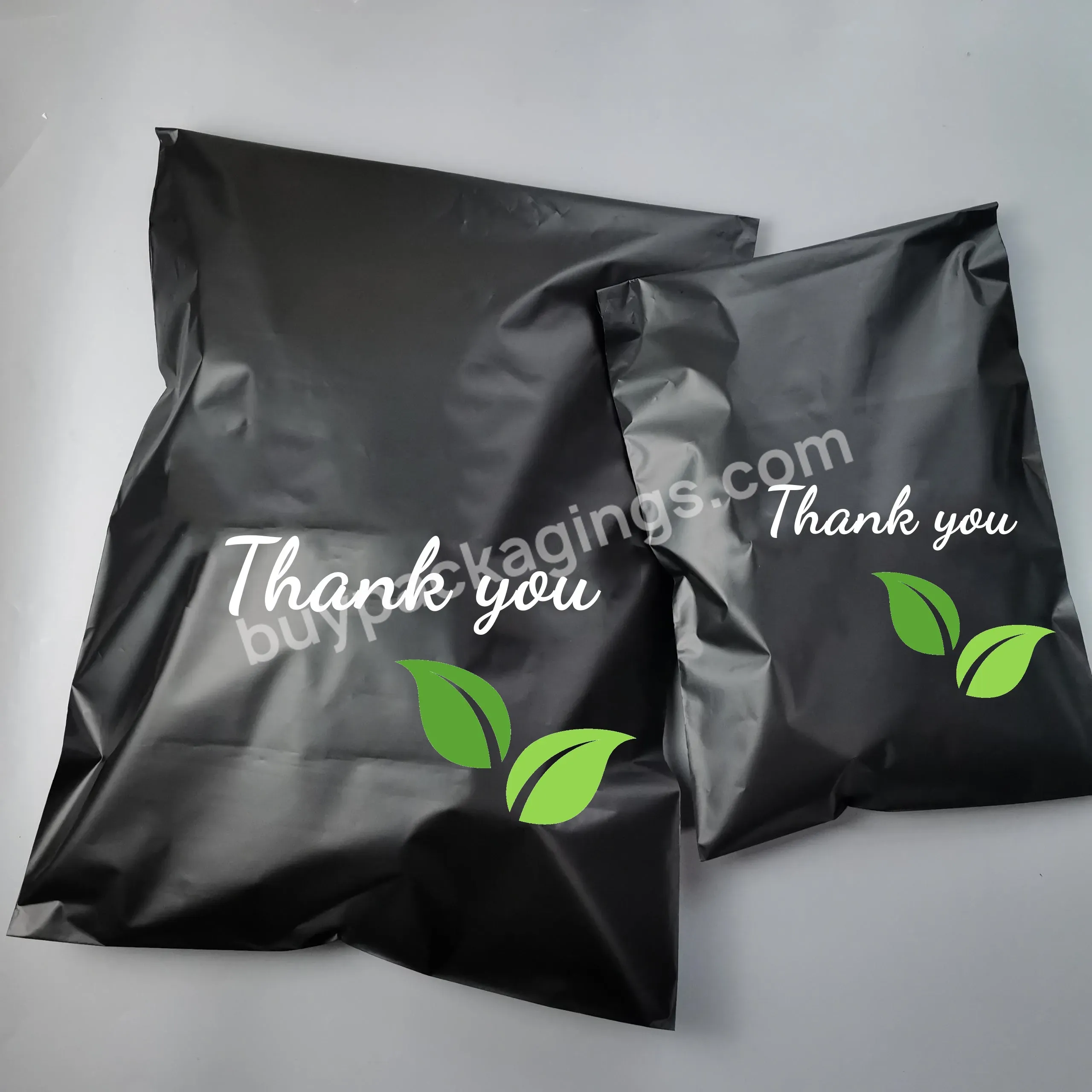 Black Pvc Large Green 78 Inch Thank You Black Printed Logo Custom Cloth Compostable Poly Mailer Bag Eco-friendly