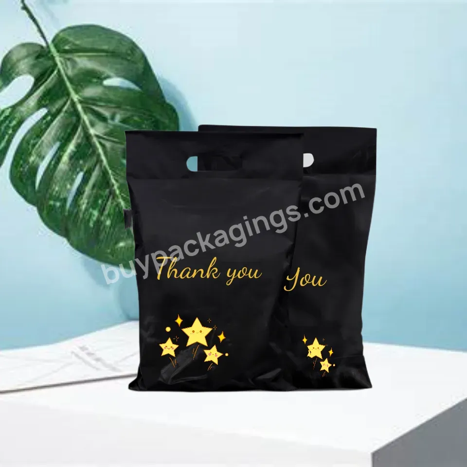 Black Pvc Large Green 78 Inch Thank You Black Printed Logo Custom Cloth Compostable Poly Mailer Bag With Handle Eco-friendly - Buy 100% Biodegradable Apparel Compostable Plant Based Tshirt Colored Custom Poly Mailer Plastic Shipping Mailing Bag,Black