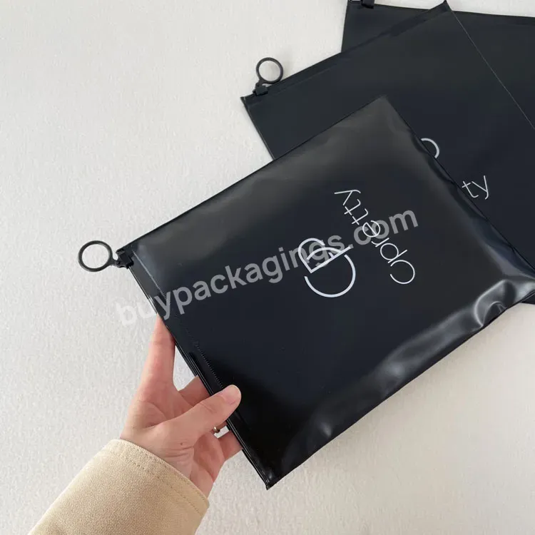 Black Pvc Zipper Bag Oem Ziplock Bags Manufacturer For Clothes Packaging Plastic Bag With Zipper