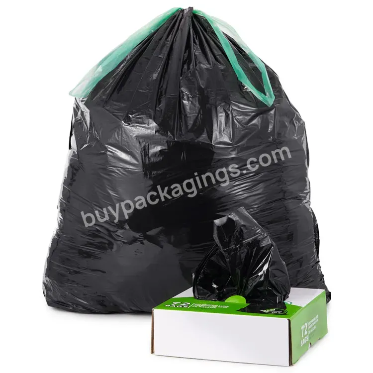 Black Refuse Household Garbage Drawstring Trash Bags Wholesale Custom Waste Garbage Bag