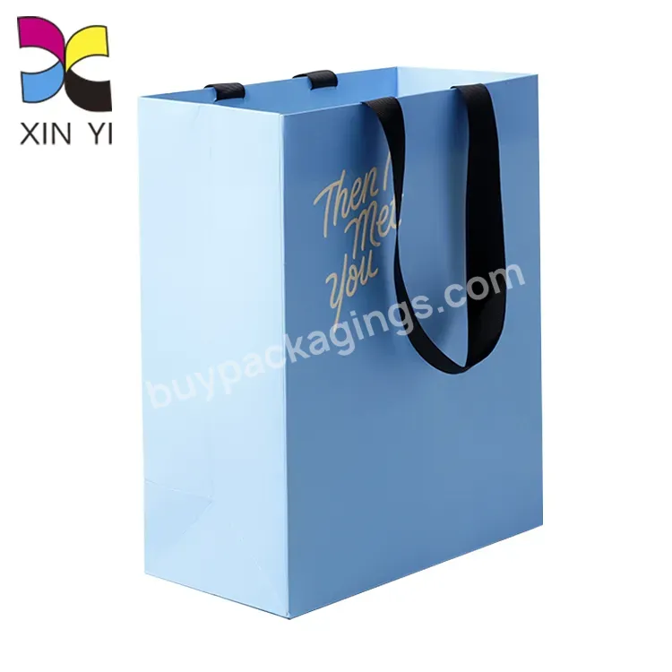 Black Ribbon Wholesale Custom Gift Bag Paper Bags With Your Own Logo