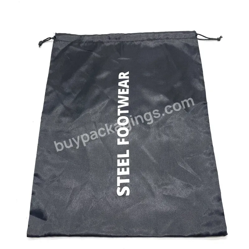 Black Satin Packaging Shoe Dust Bag With Custom Logo