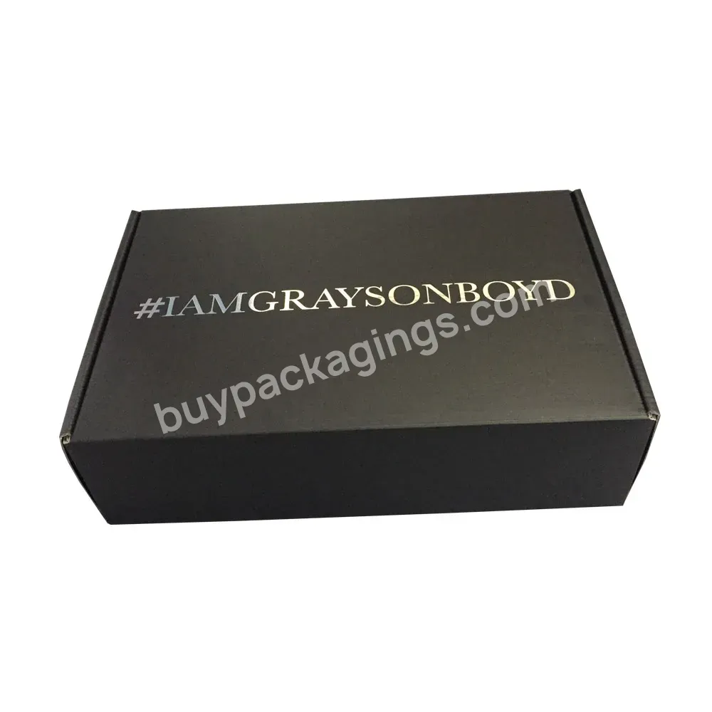 Black Shipping Box Corrugated Cardboard Box Custom Printed Carton Mailer Box With Logo