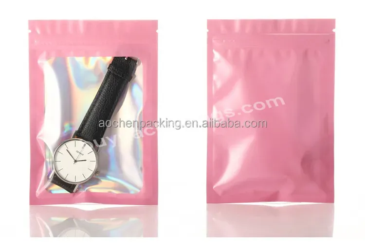 Black Smell Proof Mylar Bags Holographic Packaging Bags Gold Long Holographic Bag For Beadable Pen