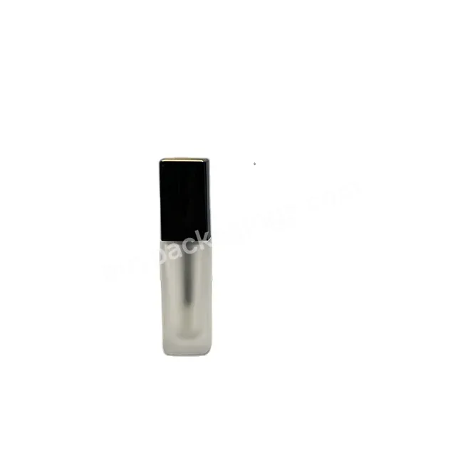 Black Square Applicator Frost Transparent Glass Lip Gloss Bottle Square Glass Lip Gloss Bottle 5ml