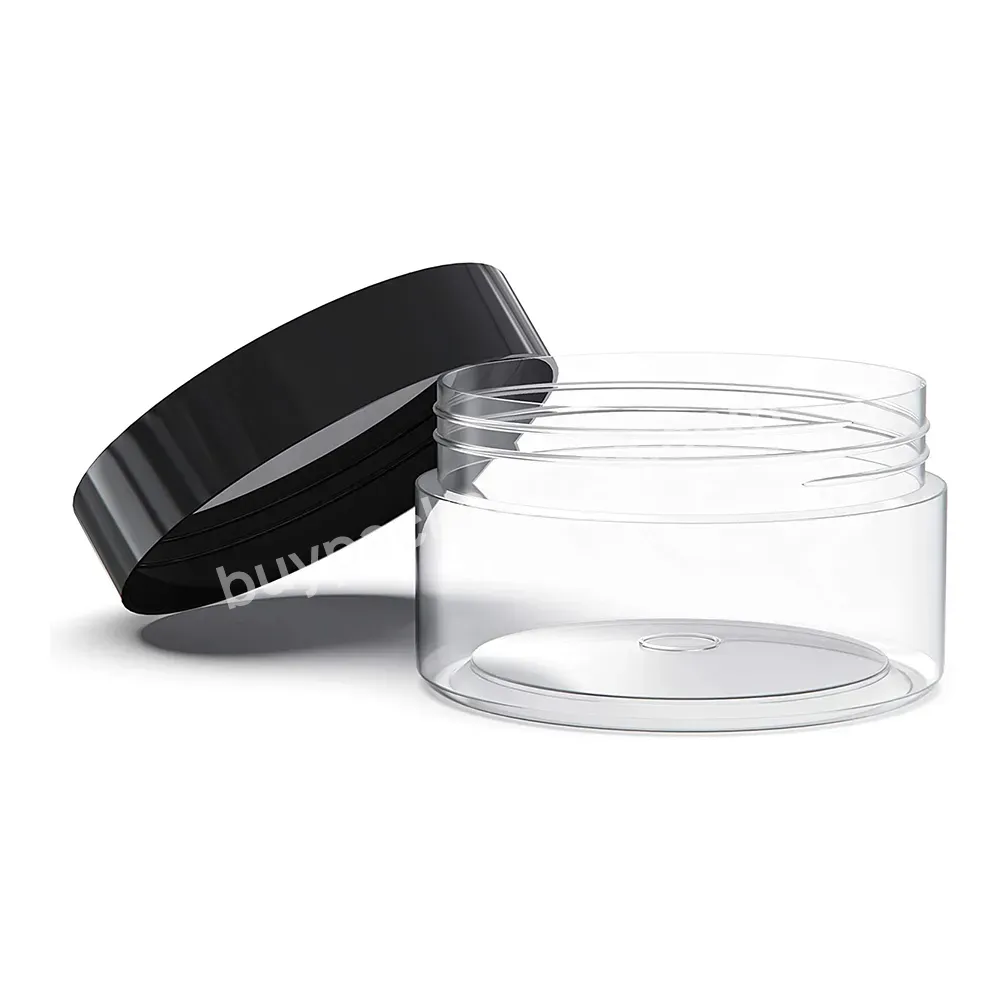 Black Transparent Custom Pet 50g 30g Luxury Custom Eco-friendly Personal Body Care Plastic Cream Jar