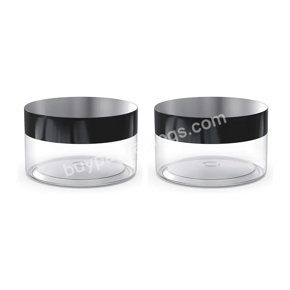 Black Transparent Custom Pet 50g 30g Luxury Custom Eco-friendly Personal Body Care Plastic Cream Jar