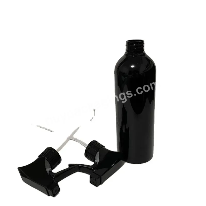 Black Trigger Bottle Black 500ml 16oz Hdpe Black Plastic Flat Household Trigger Spray Cleaning Spray Bottle