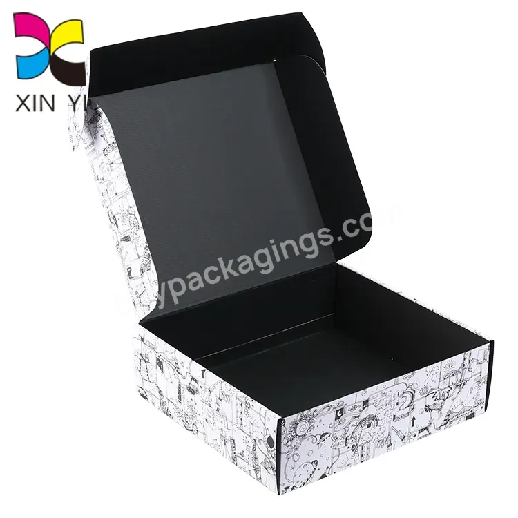Black White Kraft Paper Shipping Boxes Mailer Box Custom Corrugated Box