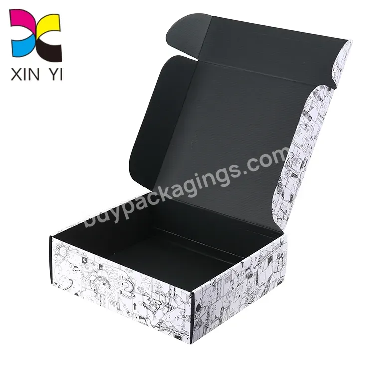 Black White Kraft Paper Shipping Boxes Mailer Box Custom Corrugated Box