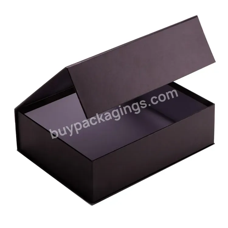 Black Wholesale Custom Logo Premium Luxury Cardboard Paper Gift Wig Hair Extension Magnetic Packaging Box Customized Ribbon Art