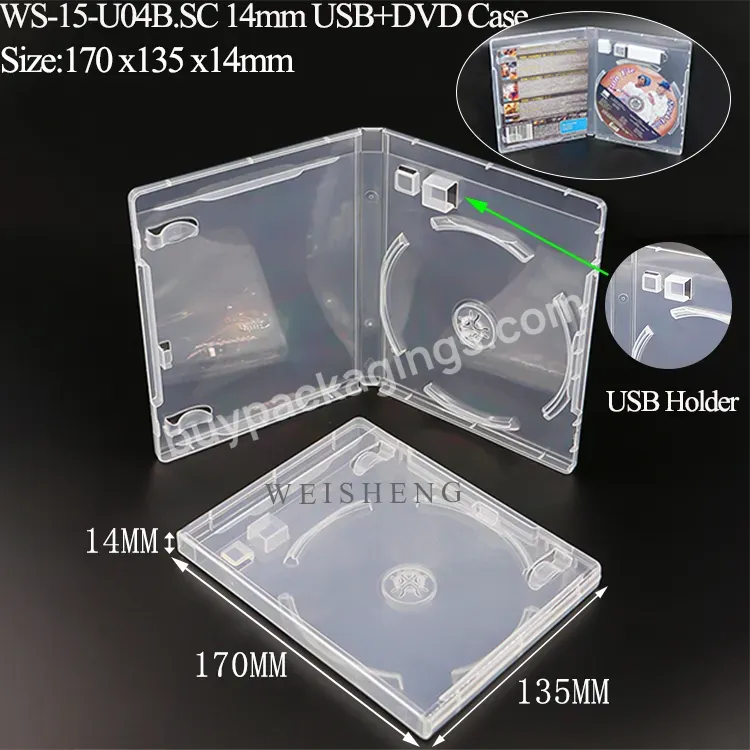 Blank Plastic Hard Disk Cd Dvd Usb Holder Case Transparent Pendrive Gift Box Packing Storage Usb Drive Box