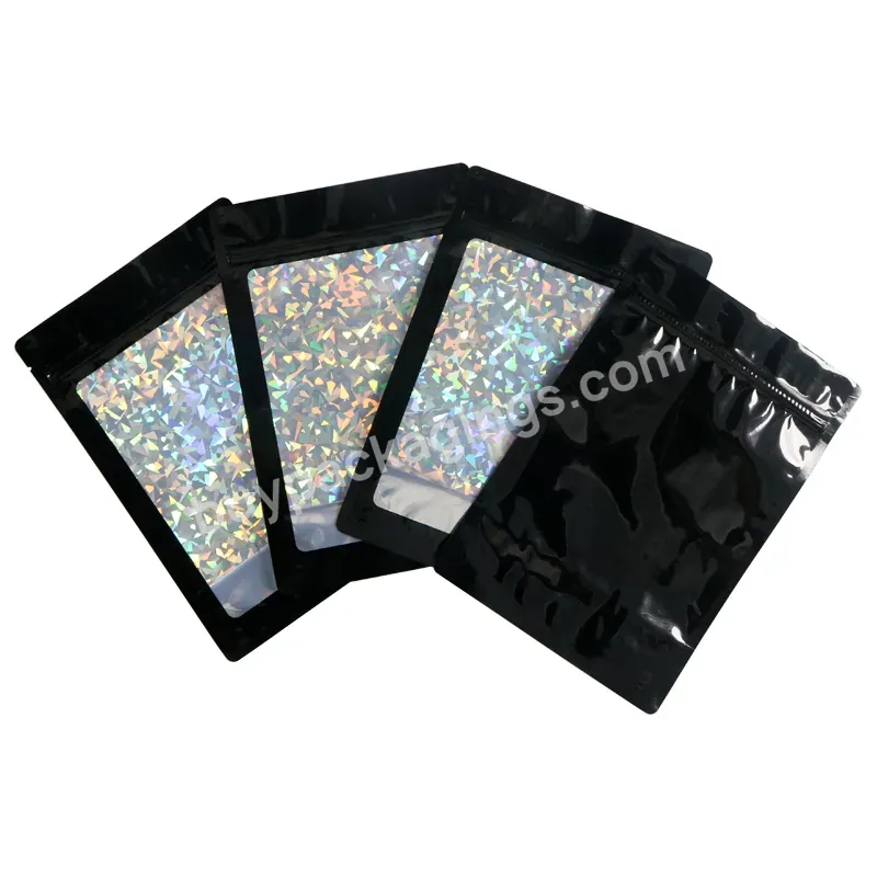 Blank Resealable Mylar Bags Custom Printed Smell Proof Bag Stand Up Pouch Holographic Mylar Bag 3.5g/28g
